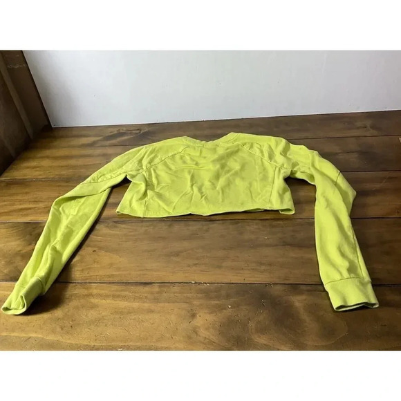 Gymshark Training Cropped Long Sleeve Top Neon Yellow Size Small - Picture 7 of 7